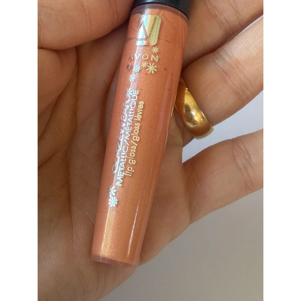 Avon Lip Gloss lot of 3 - Shine Attract Shine Glazewear Metallic Pink Peach
